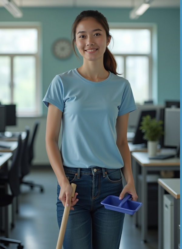 Vacuuming a modern living room