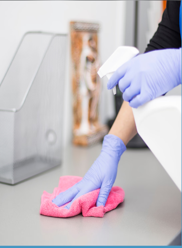 Wiping down a spotless bathroom sink
